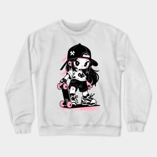 Skater Girl. For Skateboard Lovers. Crewneck Sweatshirt